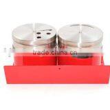 Red Coating Glass Spice Magnetic Jar With Metal Lids thumbnail-1