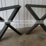 Furniture Hardware Black Powder Coated X Shape Steel Table Leg thumbnail-1