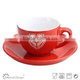 Heart Design Personalized Tea Cups & Saucers thumbnail-3