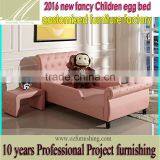 MMD02 Sweet Pink & Blue Kids Single Bed With Guardrail 2016 New Classic Children Kids Baby Furniture thumbnail-1