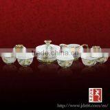 Chinese Design High Quality Handpainted Ceramic Gold Turkish Tea Set for Home Decoration thumbnail-1