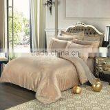 Bedding Sets 4pcs Cotton Satin Jacquard Duvet Quilt Bed Covers King Queen Size Luury Golden Bedclothes Comforters Bedlinen. thumbnail-1