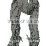 2014 Grey Viscose Long Scarf With Tassels thumbnail-1