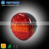 Red 4" trailer truck tail lamp waterproof round led truck tail light stop light