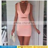 Sexy Lady Deep V Neck Fashion Bodycon Mini Dress Cocktail Clubwear Dress thumbnail-1