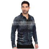 High Quality Men Jean Jacket Wholesale Slim for Sale Custom Your Own Design thumbnail-4