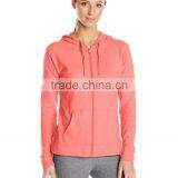 China Promotional Custom Supreme Quality Polyester / Cotton Zipper Long Sleeve Plain Sport Hoodie for Women thumbnail-4