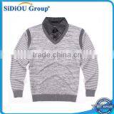Knitting V Neck Sweater Shirt Collar Sweater Men thumbnail-1