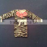 XF-238 Kids Wholesale Boutique Girl's Dress With 3 Pink Flowers Party Long Sleeve Gown thumbnail-2