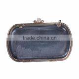 Iron Based Alloy Kiss Clasp Purse Frame Flower Clear Rhinestone Gold Plated 16.3cm(6 3/8") x 11cm(4 3/8"), 1 Piece thumbnail-2