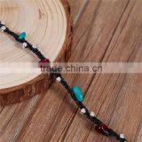 Hand Made Beaded Bracelets Antique Silver Green Blue Irregular Round Women Bracelets Jewelry thumbnail-2