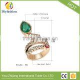 Animal Ring Jewelry For Women Finger Fashion Accessories Retro Gold Green Stone Snake Ring Party Gift thumbnail-2
