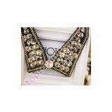 Crystal Rhinestone Choker Necklace Beaded False Collars thumbnail-2