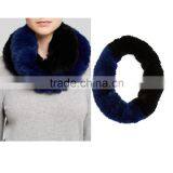 SJ660-01 Fashion Lady Two Tone Rabbit Fur Infinity Scarf Wholesale