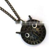 Retro Antique Vintage Cheap Owl Elephant Animal Pendant Necklace Watch thumbnail-5