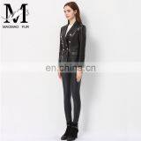 2016 Fashionable New Style Women Jacket Lover's Clothes With Mickey Minnie Mouse Pattern Genuine Real Sheepskin Leacher Jacket thumbnail-2