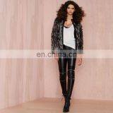 Latest Fashion Women Winter Cloth Designer Custom Sexy Lady Faux Fur Coat With Zipper thumbnail-3