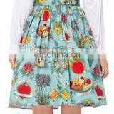 Grace Karin Women Pleated Big Size Vintage Skirt Pinup 50S 60S Cotton Floral Print Skirt CL6294-6 thumbnail-4
