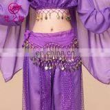 Cheap Chiffon 128 Coins Belly Dance Hip Scarf Belt With Gold Coins Y-2012# thumbnail-5