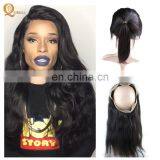 100 Human Hair Wholesale Cuticle Aligned Virgin Remy Hair Preplucked Lace Frontal with 360 Lace Band
