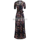 LAITE D2108 Fashion Women Digital Printed Floral Casual Dresses Ladies Plus Size Dresses thumbnail-2