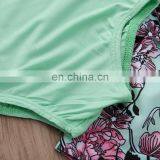 2019 Cotton Infant off Shoulder Short Sleeve Blue Bodysuit + Floral Girls Tutu Shorts Set Infant Romper 2Pcs/Set thumbnail-6