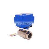 12V 24V Stainless Steel 2 Way Electric Motorized Ball Valve DN15 DN20 DN25 thumbnail-5