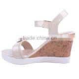 2016 Hot Sale Summer Cream Color Beautiful New Design Girl Sandals With Double Buckles thumbnail-4