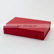 Foldable Red Custom Logo Printing a4 Shallow Magnetic Gift Packaging Box With Ribbon thumbnail-1