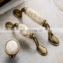 European Style Ceramic Cabinet Handle , Stock Zinc Alloy Door Handle