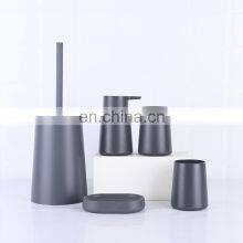 Black Modern Plastic Bathroom 6 Accessories Set thumbnail-2