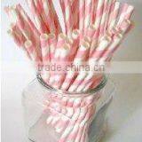 NEW Pink Paper Drinking Straw For Party