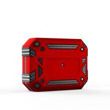 Rugged Skin Armor Shockproof TPU PC Earphone Cases Anti-Knock Protective Silicone Cover With Carabiner for Airpods Pro Cases