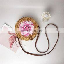 Printing Flower Rattan Bag Style Bohemian Bali Handbag Beach Bag Straw WOven Hottest 2022 Wholesale thumbnail-5