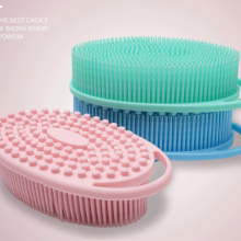 Double-sided Bath Brush Baby Sense System Training Touch Brush Silicone Massage Shampoo Brush Soft Hair Bath Scrub Bath Brush thumbnail-3