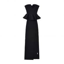 2025 New Fashionable Elegant Amazon Women's Dress With Slit and Ruffled Wrap Bodice thumbnail-2