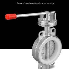 Stainless Steel Precision Casting Industrial Grade Wafer Type Four-eared Butterfly Valve D71x Straight Rod Handle Adjustable Control Valve thumbnail-1