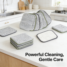 Kitchen Dishwashing Cloth Silver Thread Cotton Sponge Dish Washing Cloth thumbnail-1