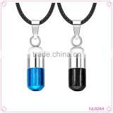 2015 New Design Fashion Pill Pendant Necklace Leather Chain Men Necklace thumbnail-1