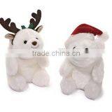 Holiday Set Santa and Reindeer Teddy Bears /Hot Sale Stuffed Teddy Bears in Christmas Clothes/Soft Christmas Toy Sitting Bears thumbnail-1