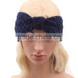 Logo Custom Available Soft Plain Acrylic Bowknot Style Girls Crochet Headband thumbnail-2