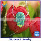 925 Sterling Silver Synthetic Hamsa Opal Gems Necklace For Sale Online With Factory Price thumbnail-1