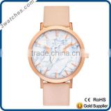marble stone dial watch gold watch lady stainless steel watch quartz watch waterproof leather band OEM ODM marble dial watch