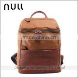 Best Genuine Top Layer Cow Leather Canvas Backpack Mens Travel Bag