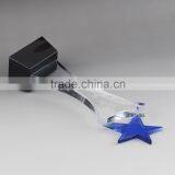 Wholesale Clear Custom First Class Glass Medal Crystal Color Glass Trophy Star Trophies thumbnail-5