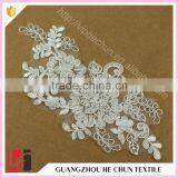 HC-2613-1 Hechun Mesh Made Polyster Beaded Crochet Floral Dress Lace Applique thumbnail-5