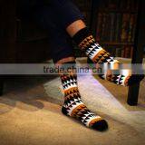 High Quality OEM Services Men Custom Colorful Combed Cotton Dress Socks, Cotton Business Mid-Calf Socks, Happy Funny Men Socks thumbnail-3