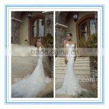 2014 New Style Sweetheart Spaghetti Strap Mermaid Tulle Gown New Fashion Applique Wedding Dress (WD-KHALEESI)