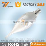 Hot Sale CE-LVD/EMC, RoHS, TUV-GS Approved 2835 Smd Led Bulb Lamp C30HLAP 6W 470LM E14 E27 B22 LED Candle Bulb light
