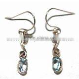 Blue Topaz Earrings Sterling Silver Jewelry thumbnail-1